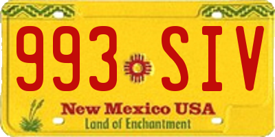 NM license plate 993SIV