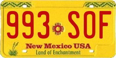 NM license plate 993SOF