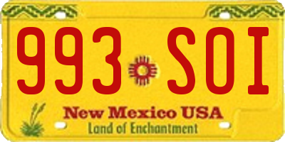 NM license plate 993SOI