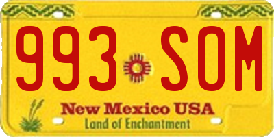 NM license plate 993SOM