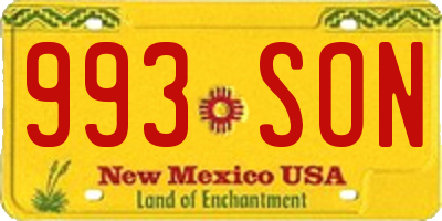 NM license plate 993SON