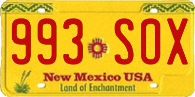 NM license plate 993SOX