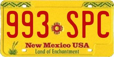 NM license plate 993SPC