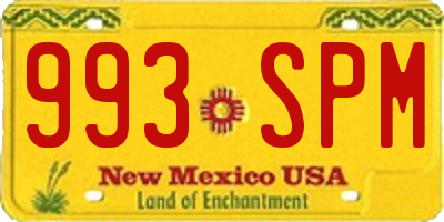 NM license plate 993SPM