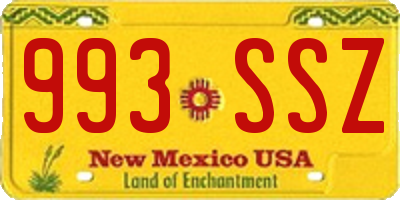 NM license plate 993SSZ
