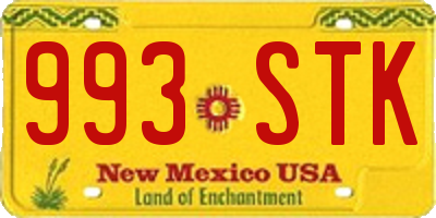 NM license plate 993STK
