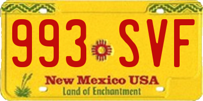 NM license plate 993SVF