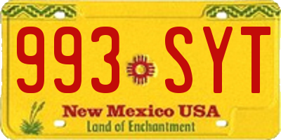 NM license plate 993SYT