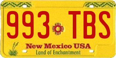 NM license plate 993TBS