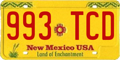 NM license plate 993TCD