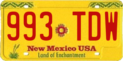 NM license plate 993TDW