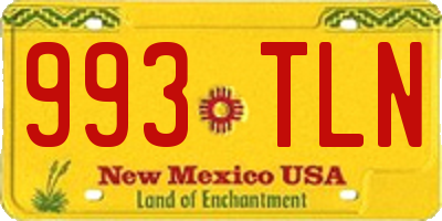 NM license plate 993TLN