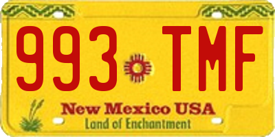 NM license plate 993TMF