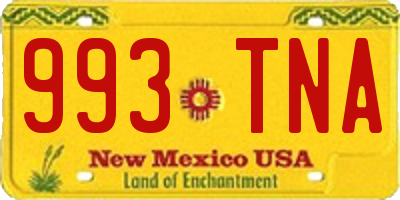 NM license plate 993TNA