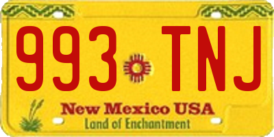 NM license plate 993TNJ