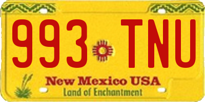 NM license plate 993TNU