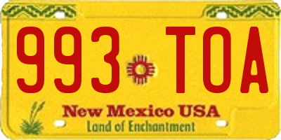 NM license plate 993TOA