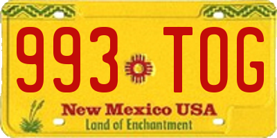 NM license plate 993TOG