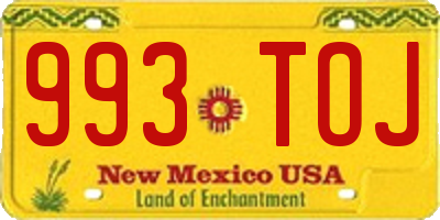 NM license plate 993TOJ