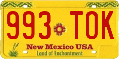 NM license plate 993TOK