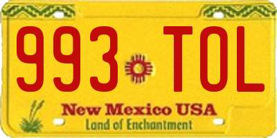 NM license plate 993TOL