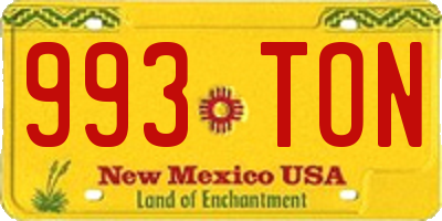 NM license plate 993TON