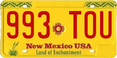 NM license plate 993TOU