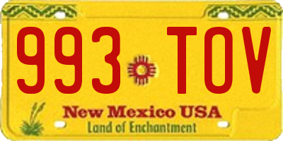 NM license plate 993TOV