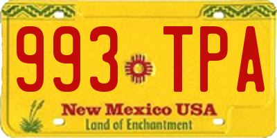 NM license plate 993TPA