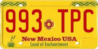NM license plate 993TPC