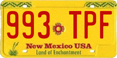 NM license plate 993TPF