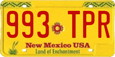 NM license plate 993TPR