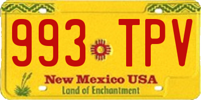 NM license plate 993TPV