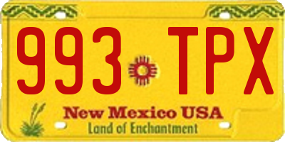 NM license plate 993TPX