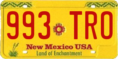 NM license plate 993TRO