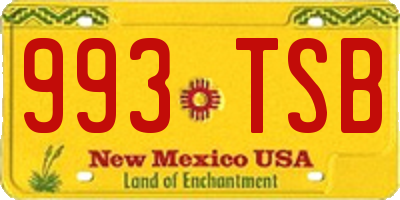 NM license plate 993TSB