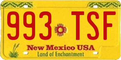 NM license plate 993TSF