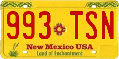 NM license plate 993TSN