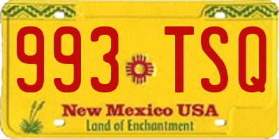 NM license plate 993TSQ