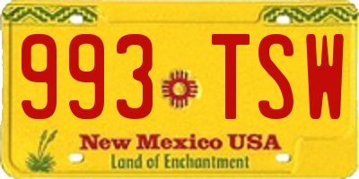 NM license plate 993TSW