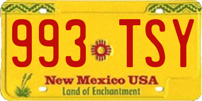NM license plate 993TSY