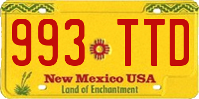NM license plate 993TTD