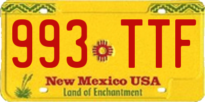 NM license plate 993TTF