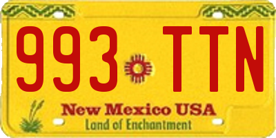 NM license plate 993TTN