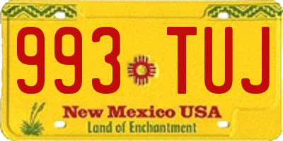 NM license plate 993TUJ