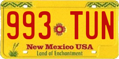 NM license plate 993TUN