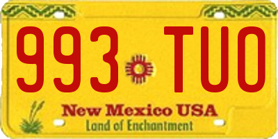 NM license plate 993TUO