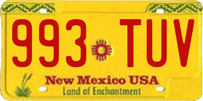 NM license plate 993TUV