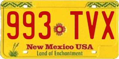 NM license plate 993TVX