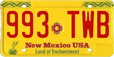 NM license plate 993TWB